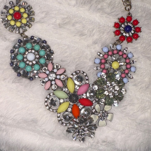 J Crew Floral Multicolor Statement Necklace - Picture 10 of 13